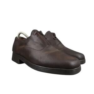 Aerosoles Shoes Womens 9.5 Bootie Leather Classic Block Heel Zip Comfort Brown